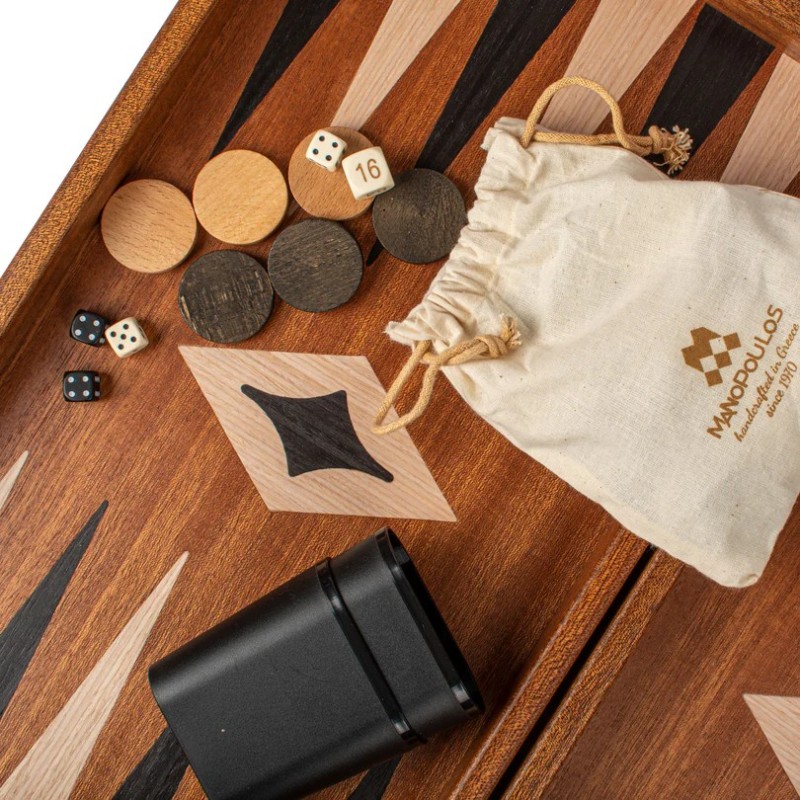 Τάβλι - Σκάκι χειροποίητο, καπλαμάς. Μαόνι