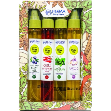 Σετ Μπαχαρικών & Olive Oil Spray | Oregano, Garlic & Chilli Peppers