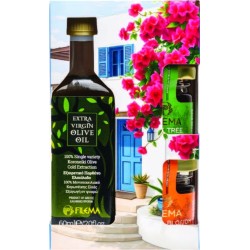 Mini Gift Set με Ελαιόλαδο & 2 Ελληνικά Μέλια | Ελληνικό Δώρο Filema